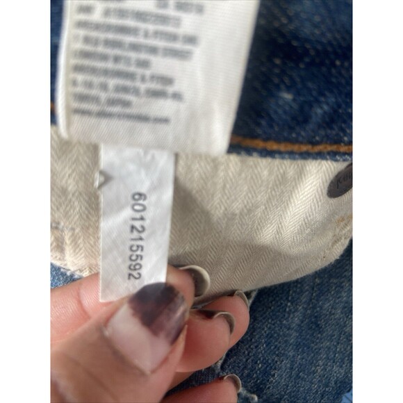 Abercrombie & Fitch Jeans 29 Patch Distressed Denim Raw Hem Mid Rise Boyfriend - Picture 11 of 12